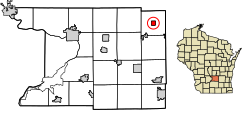 Location of Friesland in Columbia County, Wisconsin.