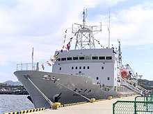 RV Yokosuka was used as the support ship for ROV Kaiko. JAMSTEC Yokosuka P5123676.jpg