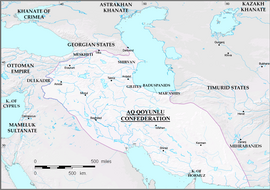 Племенски савез Белог Овна у време највеће моћи (око 1478).