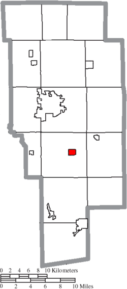 Location of Hayesville in Ashland County