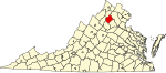 State map highlighting Rappahannock County