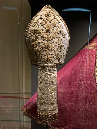 <span class="mw-page-title-main">Mitre</span> Liturgical headdresses worn by Christian bishops and abbots