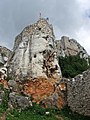 The castle is built upon limestone rock