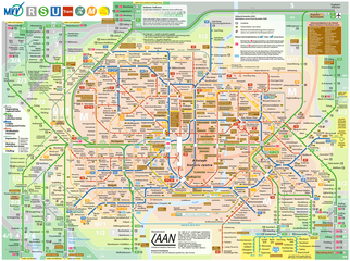 Schemaplan des Verkehrsnetzes von München