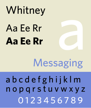 <span class="mw-page-title-main">Whitney (typeface)</span> Sans-serif typeface