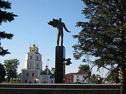 Monument to Yuri Gagarin in the town