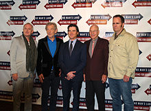 Hensley (right), at a September 24, 2013 press junket at Sardi's restaurant for Waiting for Godot and No Man's Land. Beside him from left to right, are director Sean Mathias and actors Ian McKellen, Billy Crudup and Patrick Stewart. 9.24.13WaitingForGodot-NoMansLandPressJunketByLuigiNovi1.jpg