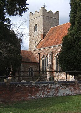 All Saints Church , Fordham, glimpsed from the road past the trees - geograph.org.uk - 736406.jpg