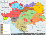 Austria-Hungary ke 1910 ke map des ke bhasa dekhae hae