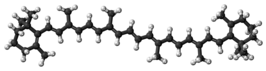 ▵ Molecuulmodel van β-caroteen