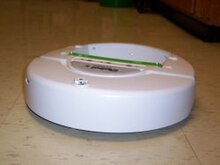 An unmodified iRobot Create with Command Module (small green attachment) IRobotCreate.jpg