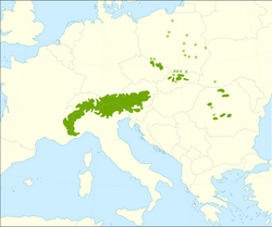 Distribución del alerce europeo.