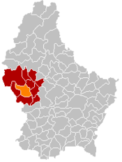 Localização de Redange em Luxemburgo