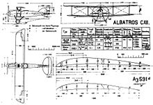 Albatros C.XII Baubeschreibung drawing, as issued to IdFlieg Albatros C.XII dwg.jpg