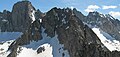 Mount Gayley (centered) seen from Temple Crag, with Mt. Sill behind (left).