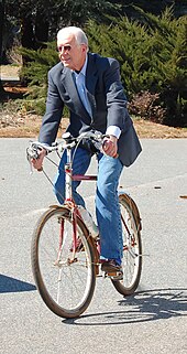 Carter in Plains, Georgia, 2008 JimmyCarteronBicycle.jpg