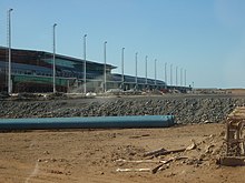 Construction of the passenger terminal in August 2009