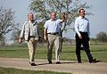 Paul Martin and Vicente Fox at Bush's ranch in Crawford Texas, March 23, 2005