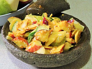 <span class="mw-page-title-main">Rojak</span> Southeast Asian fruit and vegetable dish