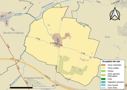 Carte des infrastructures et de l'occupation des sols de la commune en 2018 (CLC).