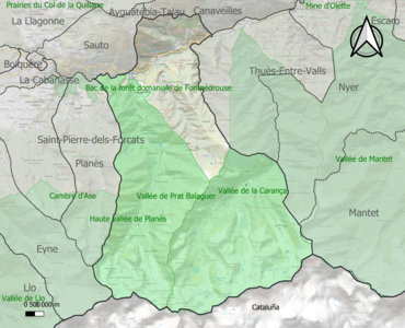 Carte des ZNIEFF de type 1 sur la commune.