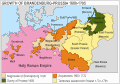 Les territoires polonais acquis par la Prusse de 1772 à 1795 (en jaune).