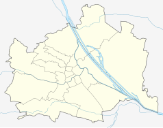 Mapa konturowa Wiednia, w centrum znajduje się punkt z opisem „Dorotheum”