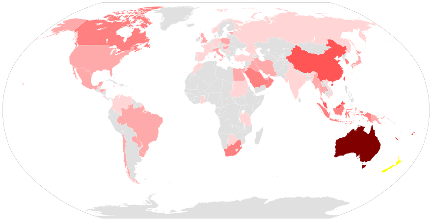 Carte mondiale colorée