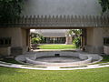 View over the round pool, with the central courtyard and living room beyond (2005)