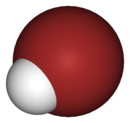 Molecuulmodel van waterstofbromide