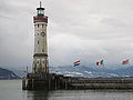 Neuer Lindauer Leuchtturm im Wintersturm