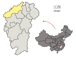 Kaart van Jiujiang