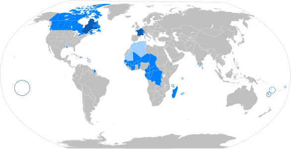 The French language around the world.