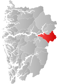 Kart som viser Lærdal kommune.