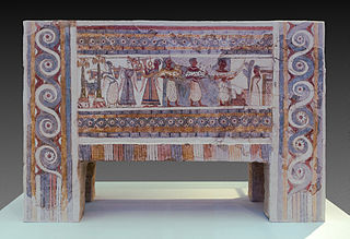 <span class="mw-page-title-main">Hagia Triada Sarcophagus</span> Sarcophagus displayed at the Heraklion Archaeological Museum in Crete, Greece