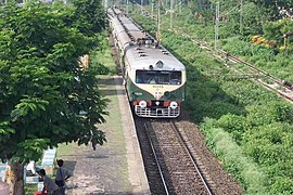 A Sealdah bound train at Kalyani railway station