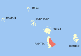 Location of the commune (in red) within the Leeward Islands