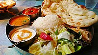 North Indian style vegetarian thali.