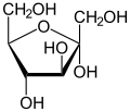 de: Struktur von alpha-D-Fructofuranose (Haworth-Schreibweise); en: Structure of alpha-D-fructofuranose (Haworth projection)