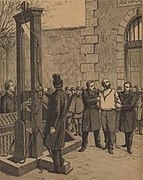 L'anarchiste français Auguste Vaillant avant son exécution par la guillotine en 1894.