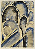 O'Keeffe, Blau #1, 1916, aquarel·la i grafit sobre paper, Brooklyn Museum