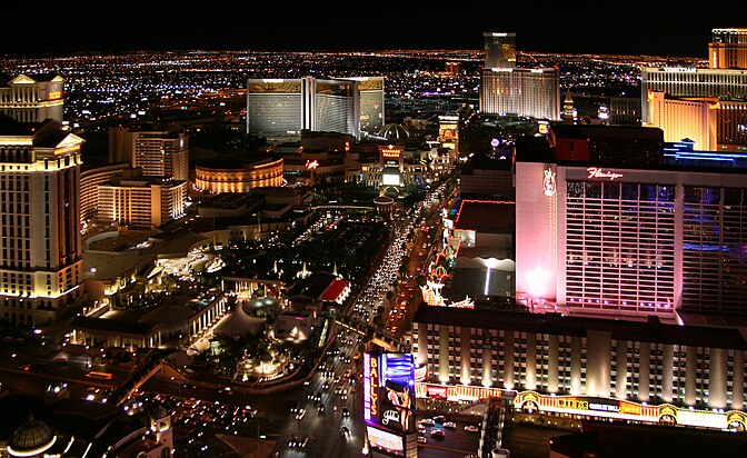 Vue Nord de Las Vegas depuis la tour Eiffel du Paris Las Vegas