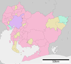 愛知県立常滑高等学校の位置（愛知県内）