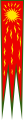 Jedna z wersji bojowego proporca Oriflamme używanego przez króla w Królestwie Francji w latach 1124–1356