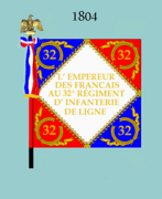 Drapeau du 32e RI de 1804 à 1812 (avers)