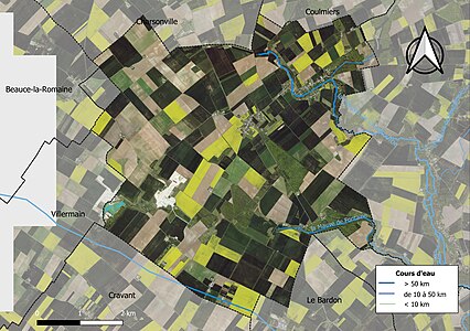 Carte orthophotographique de la commune en 2016.