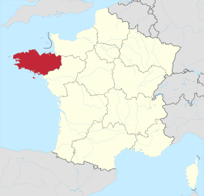 Lage der Region Bretagne in Frankreich