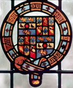 Coat of arms of Thomas Cromwell, 1st Earl of Essex, KG, 16th-century stained glass, Bodleian Library, Oxford