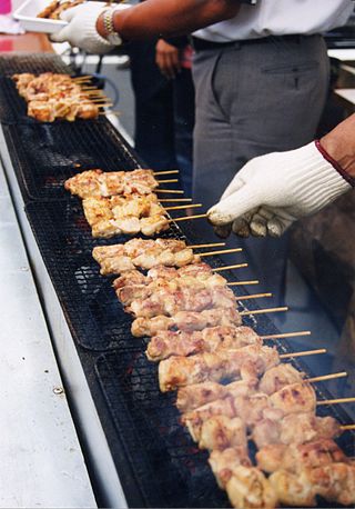 <i>Yakitori</i> Japanese type of grilled chicken