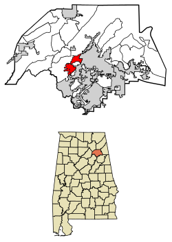 Location of Attalla in Etowah County, Alabama.